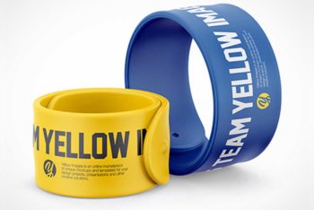 Free Rubber Slap Bracelet Mockup in PSD
