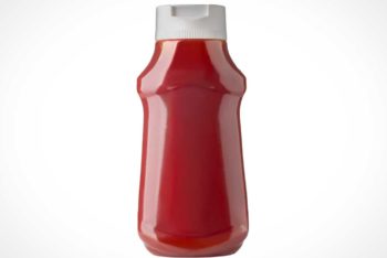 Free Plastic Ketchup Container Mockup in PSD