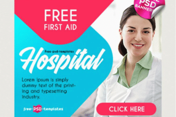 Banner PSD Mockup for Hospital Advertising