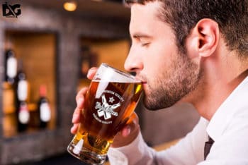 Free Download Beer Glass Mockup in PSD
