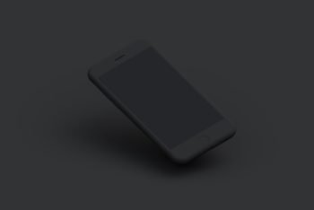 Free Dark Matte iPhone Mockup in PSD