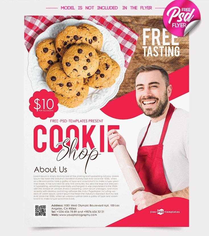 Download Cookie Shop Flyer PSD Mockup Download For Free - DesignHooks