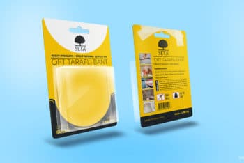 Free Blister Pack Tape Mockup in PSD