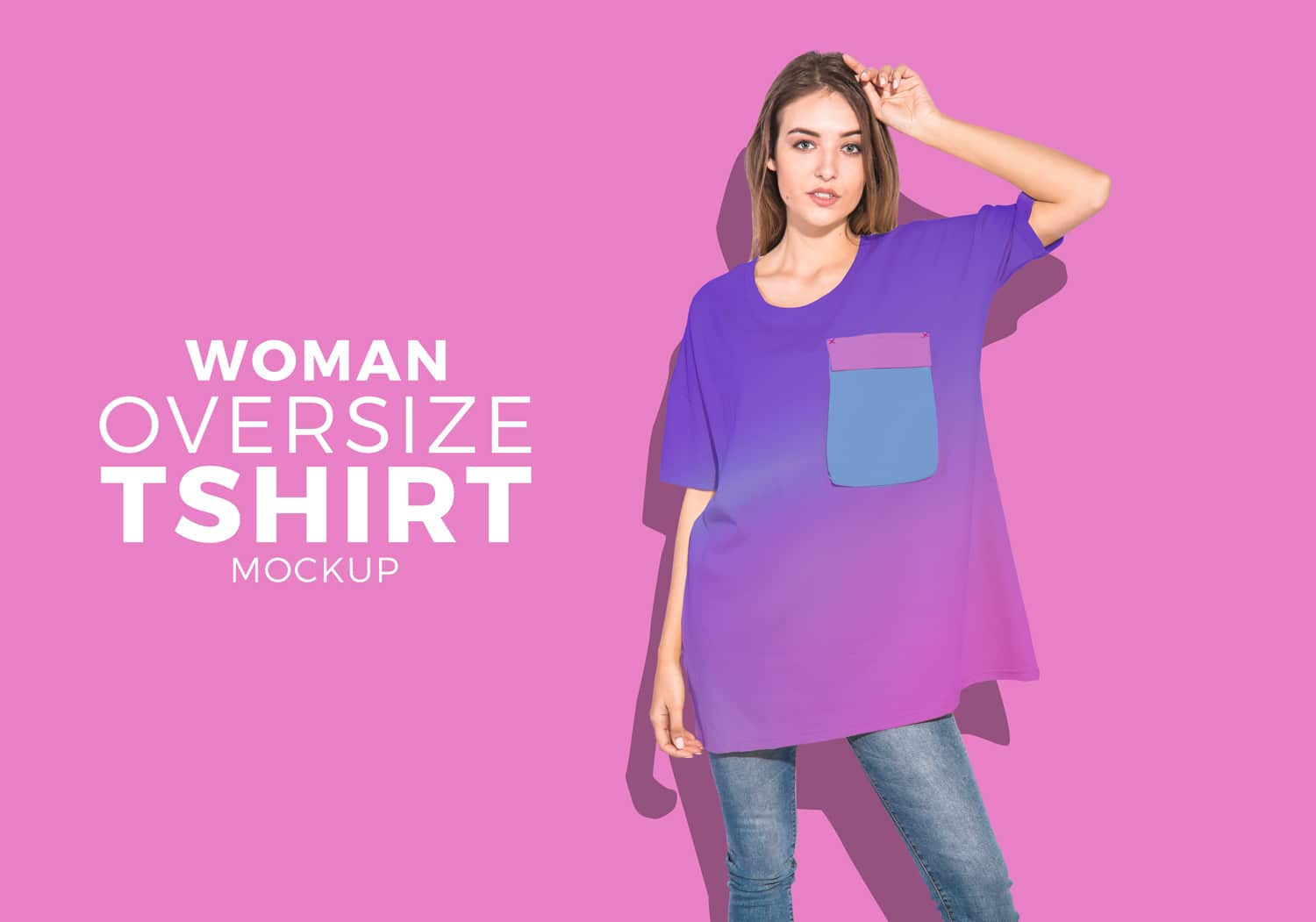 Download Oversize Women T-shirt PSD Mockup Download for Free - DesignHooks