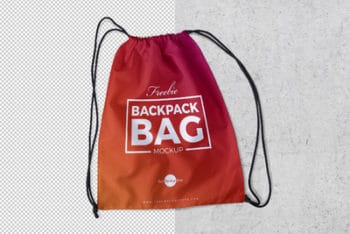 Drawstring Backpack PSD Mockup for Personal & Commercial Usages