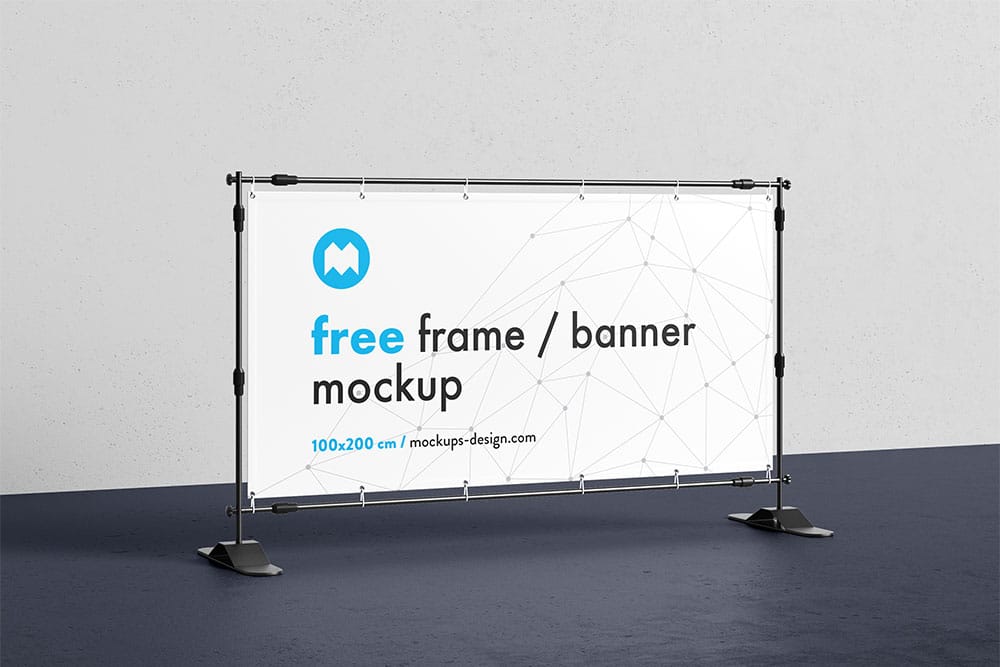 free banner stand mockup