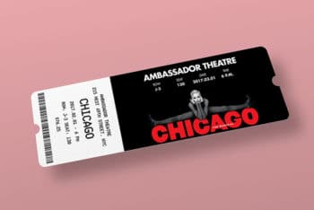 Free Entry Ticket Mockup in PSD