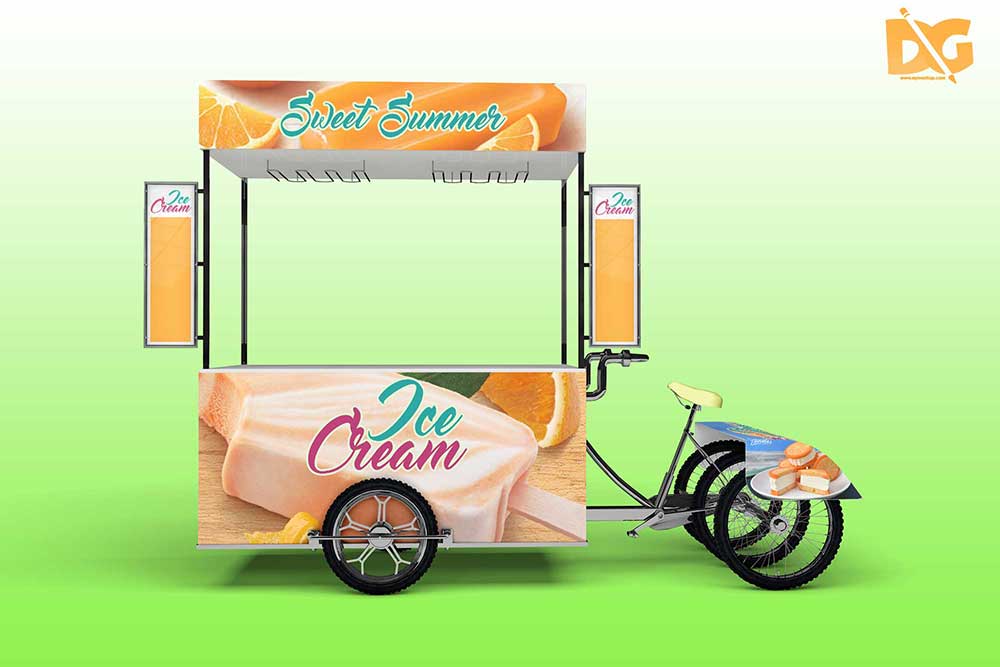 ice cream cart mockup