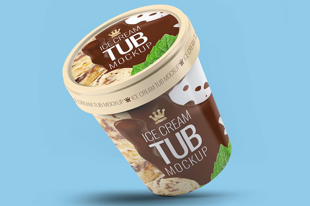 Free Download Ice Cream Tub Mockup in PSD - Designhooks