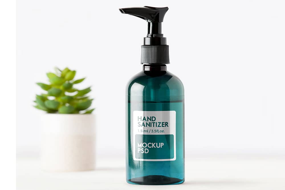 sanitizer pump bottle mockup