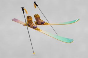 Free Colorful Ski Gear Mockup in PSD