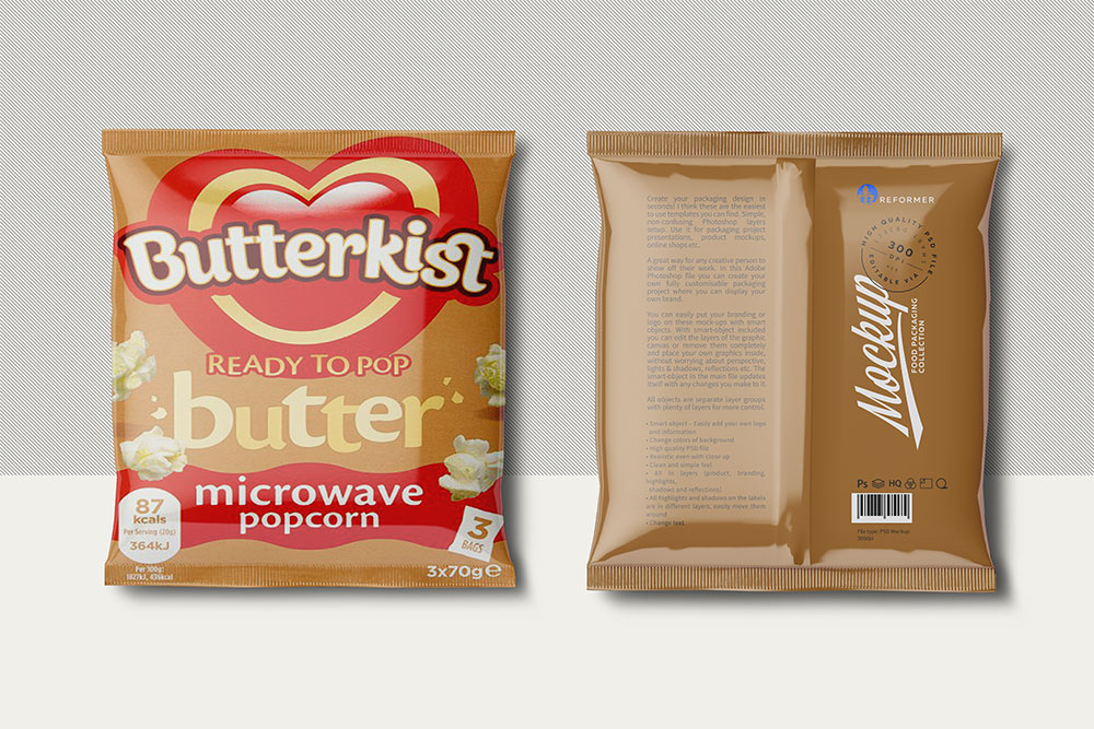 Download Free Download Snack Packaging Label Mockup In PSD ...