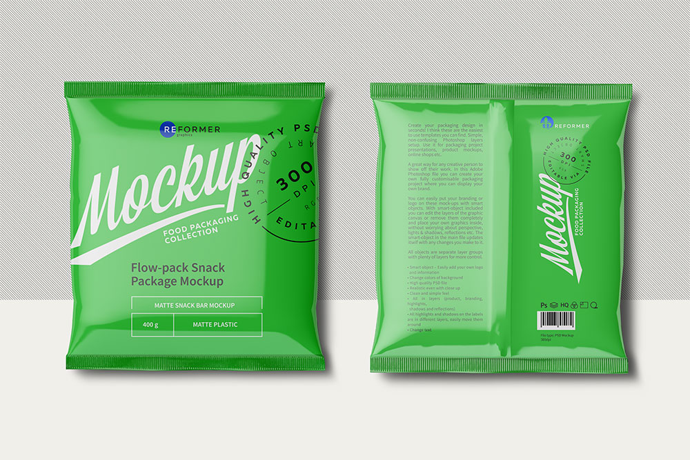 Download Free Download Snack Packaging Label Mockup In PSD - Designhooks