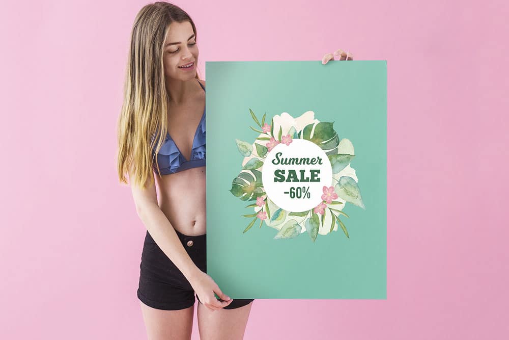 summer sale poster mockup