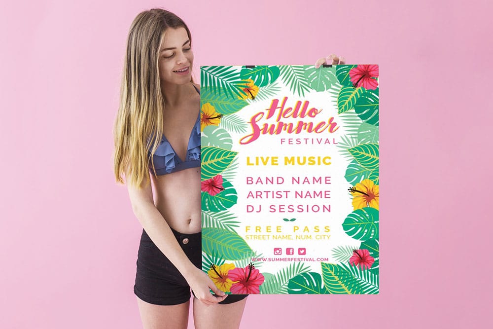 summer sale poster mockup