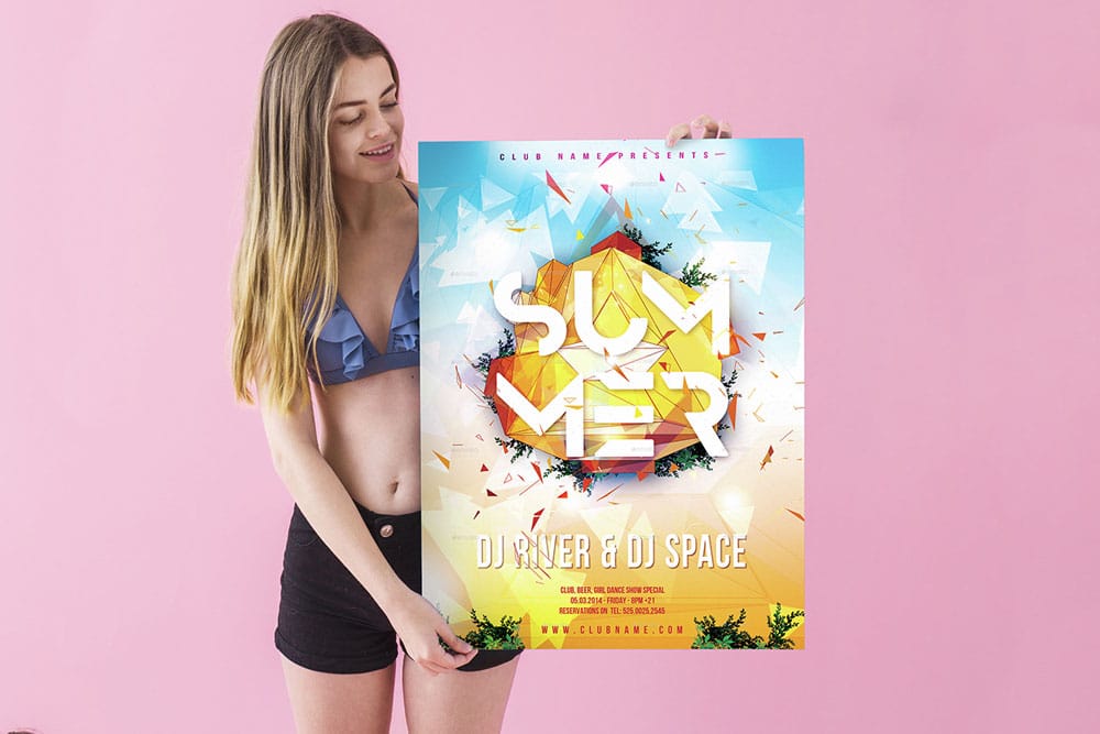 summer sale poster mockup