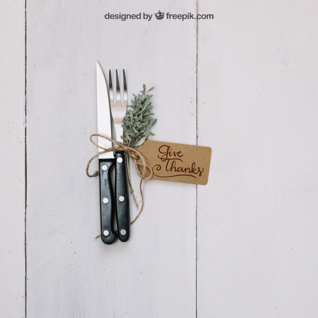 Download Free Thanksgiving Cutlery Concept Mockup Designhooks