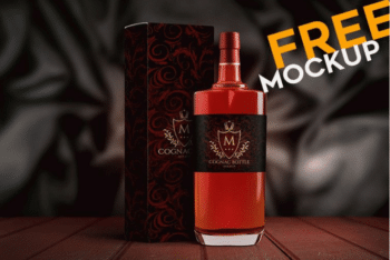 Classy Looking Cognac and Whisky Bottle PSD Mockup