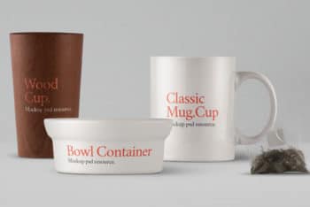 Free Realistic Tableware Scene Mockup in PSD