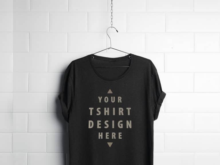 Free Realistic Hanging Shirt Mockup in PSD DesignHooks