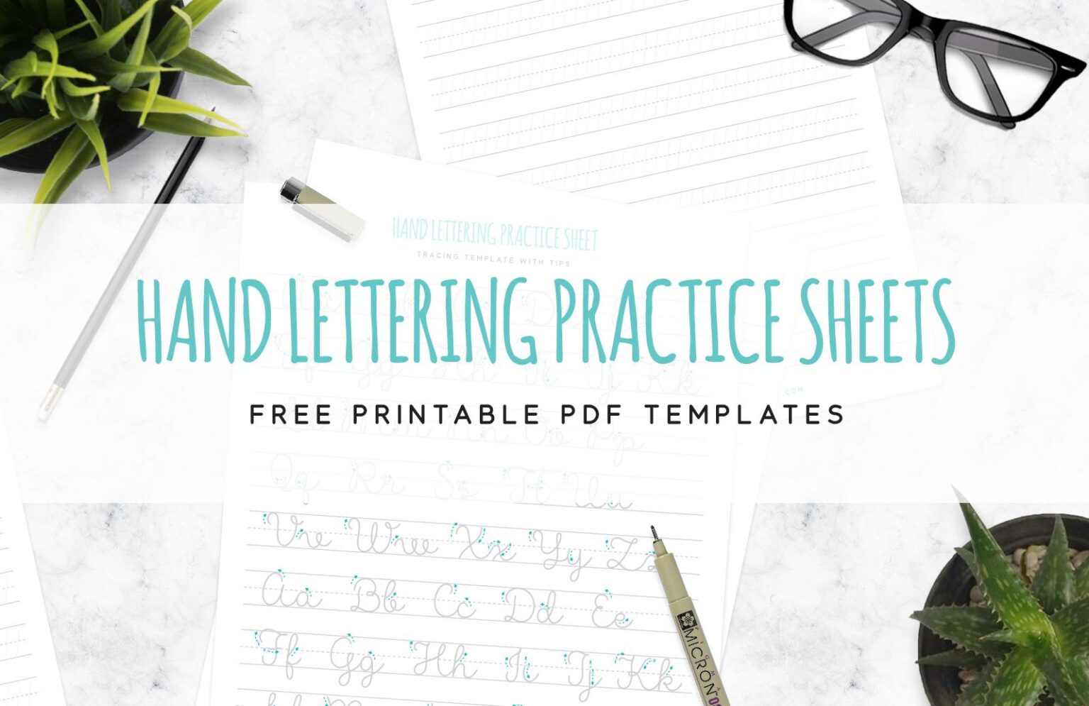 Mock Demonstration Lettering Free Hand Lettering Practice Sheet Mockup in PSD - DesignHooks