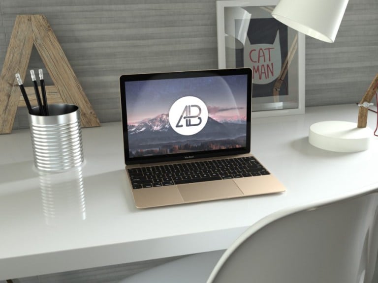 Realistic Gold MacBook Design