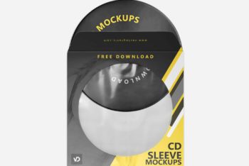 Free Compact Disc Sleeve Case Mockup in PSD