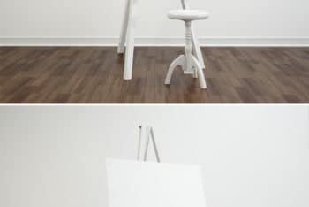 Free Customizable Tripod Art Easel Mockup in PSD
