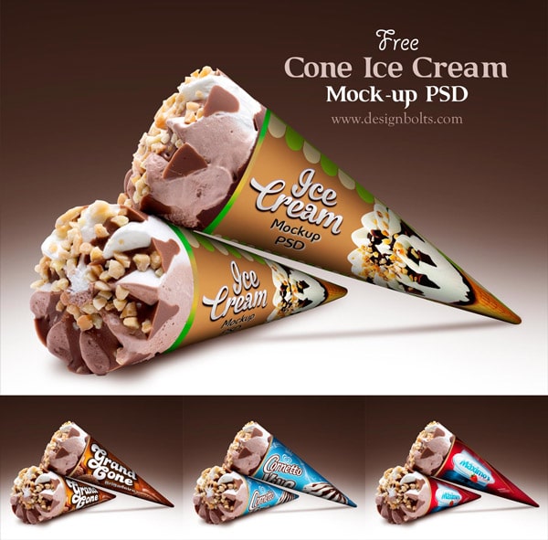 Download Ice Cream Cone PSD Mockup Download For Free | DesignHooks