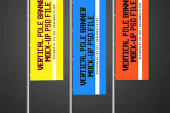 Vertical Flag PSD Mockup Available for Free