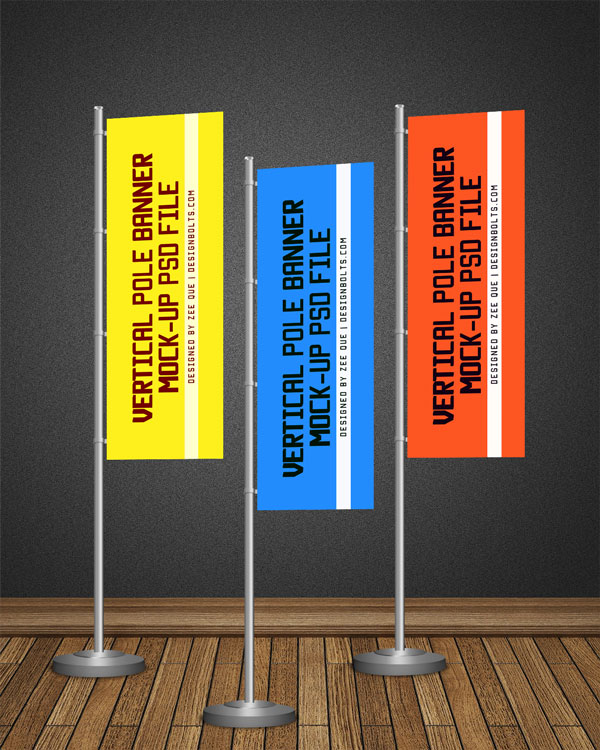 Download Vertical Flag PSD Mockup Download For Free | DesignHooks