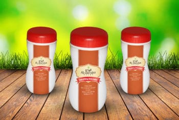 Free Customizable Plastic Bottle Jar Mockup in PSD