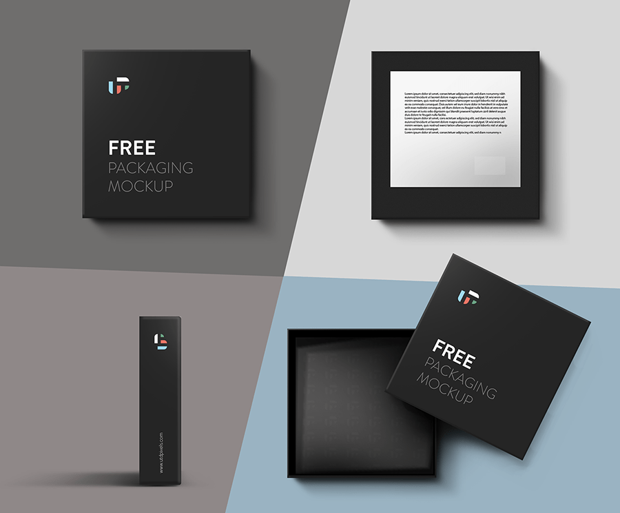 Download Free Elegant Small Square Box Mockup in PSD - DesignHooks