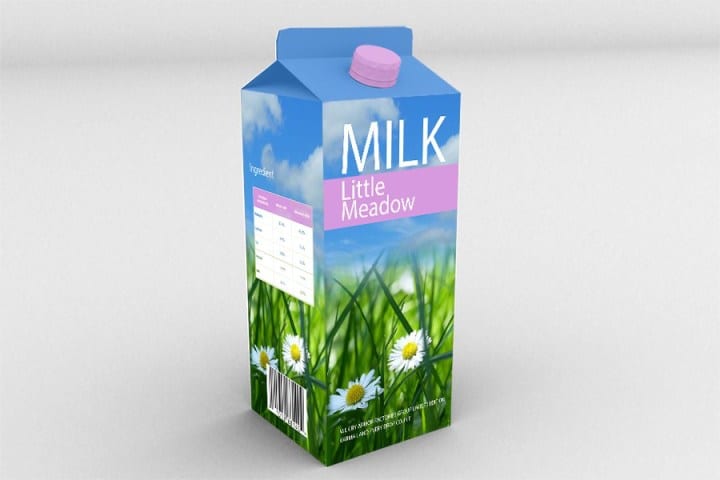 Download Free Milk Box Plus Plastic Cap Mockup in PSD - DesignHooks