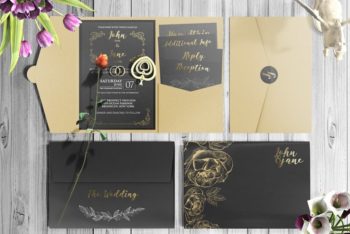 Free Customizable Pocket Invitation Design Mockup