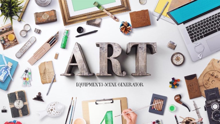 Abundant Art Equipment Scene