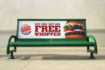 Outdoor Advertising Bus Stop Bench Mockup