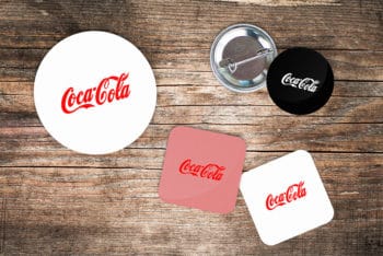 Button Badge Mockup In PSD