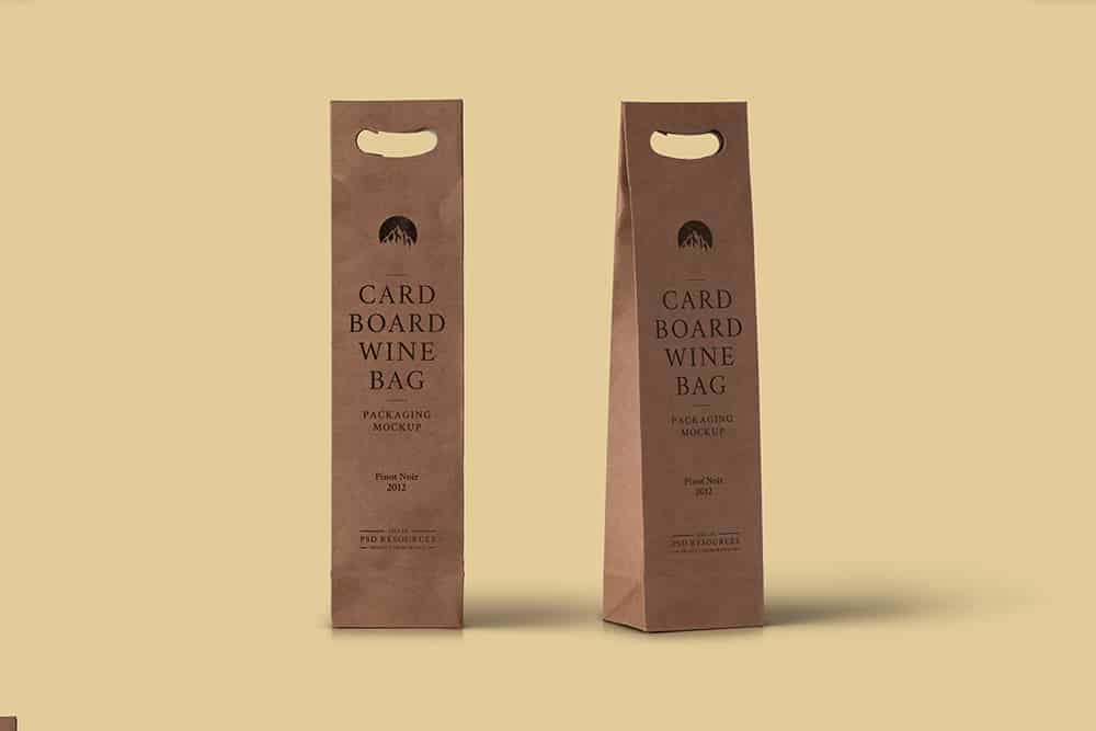Download Free Download Cardboard Wine Bag Mockup - Designhooks