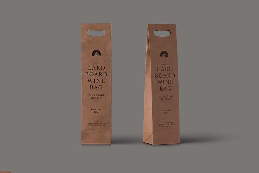 Download Free Download Cardboard Wine Bag Mockup - Designhooks