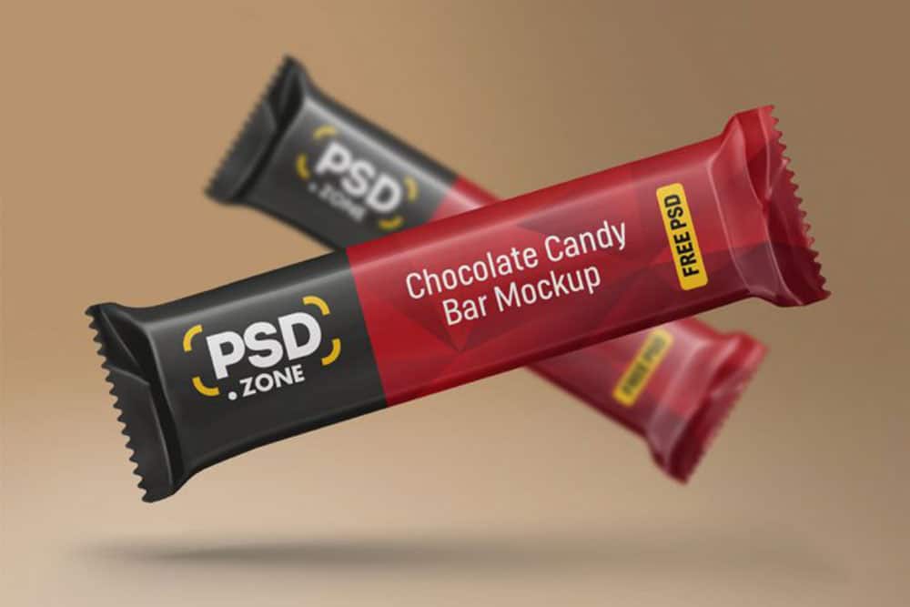 free chocolate candy bar mockup