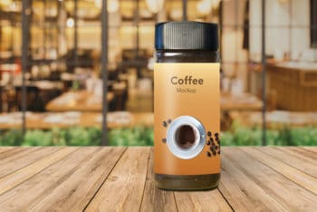 Coffee Glass Jar Mockup In PSD