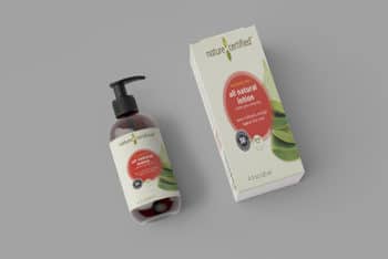 Cosmetic Pump Bottle Mockup In PSD