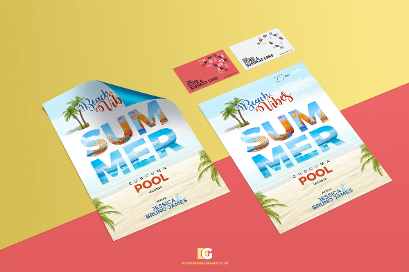 Set Of Flyer And Business Card PSD Template