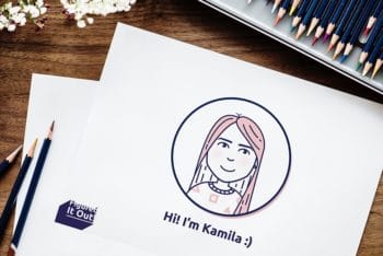 Free Art Book Design Scene Mockup in PSD