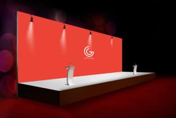 Ceremony Backdrop Banner Mockup In PSD