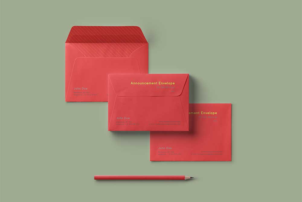 free envelope set mockup