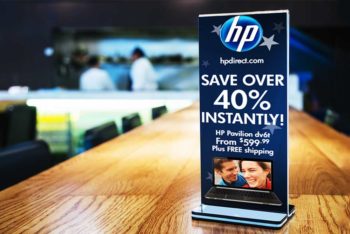 Free Rack Card Stand Mockup