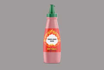 Free Sauce Bottle Label Mockup