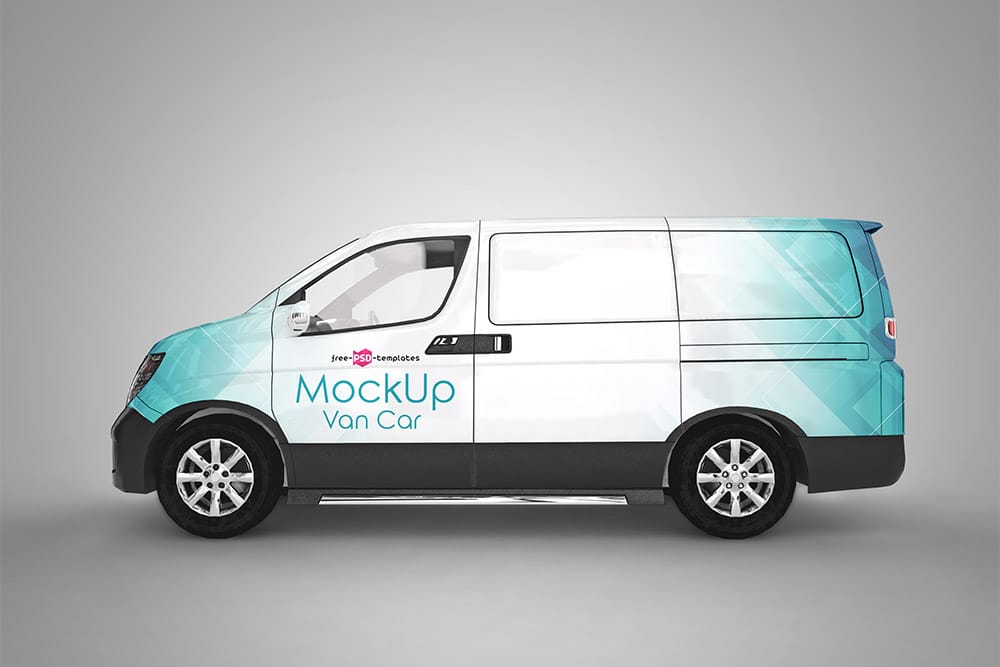 Download This Free Van Vehicle PSD Mockup in PSD - Designhooks